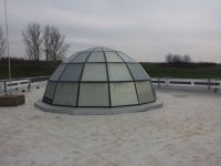Структурна окачена фасада и покривно остъкляване Reynaers CW50; Обшивка от Bond; PVC дограма ЕТЕМ Q60; Вентилируема окачена фасада ETEM Vario Lamella - имитация на клинкер
, 